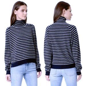 Vince Breton Pullover Women's Stripe Cashmere Turtleneck